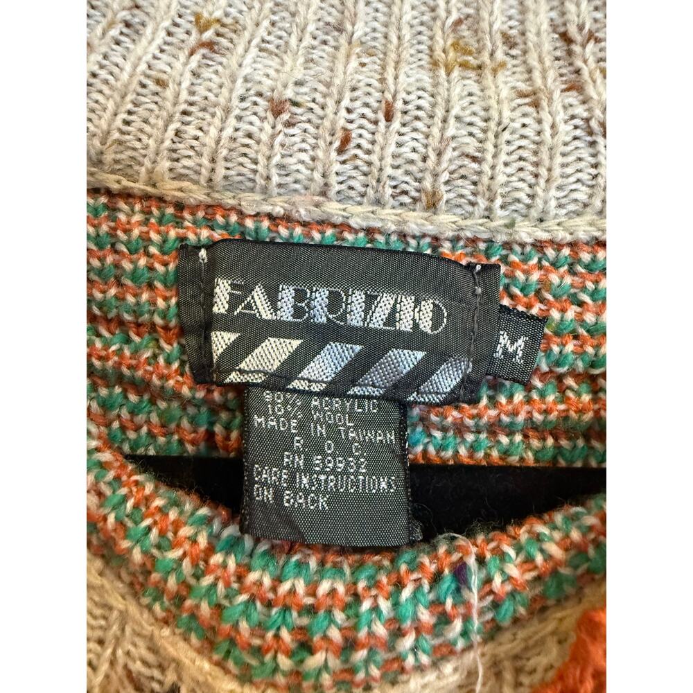 Fabrizio Vintage Wool Blend Sweater Size M Southwestern Aztec Pattern - Picture 3 of 4